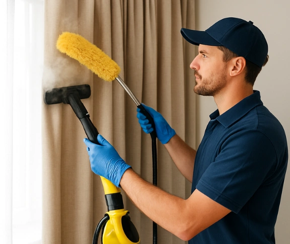 Trusted residential curtain cleaning technician Matty Curtain Cleaning blairmount-nsw QLD