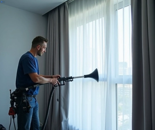 Professional commercial curtain cleaning process equipment Matty Curtain Cleaning blairmount-nsw